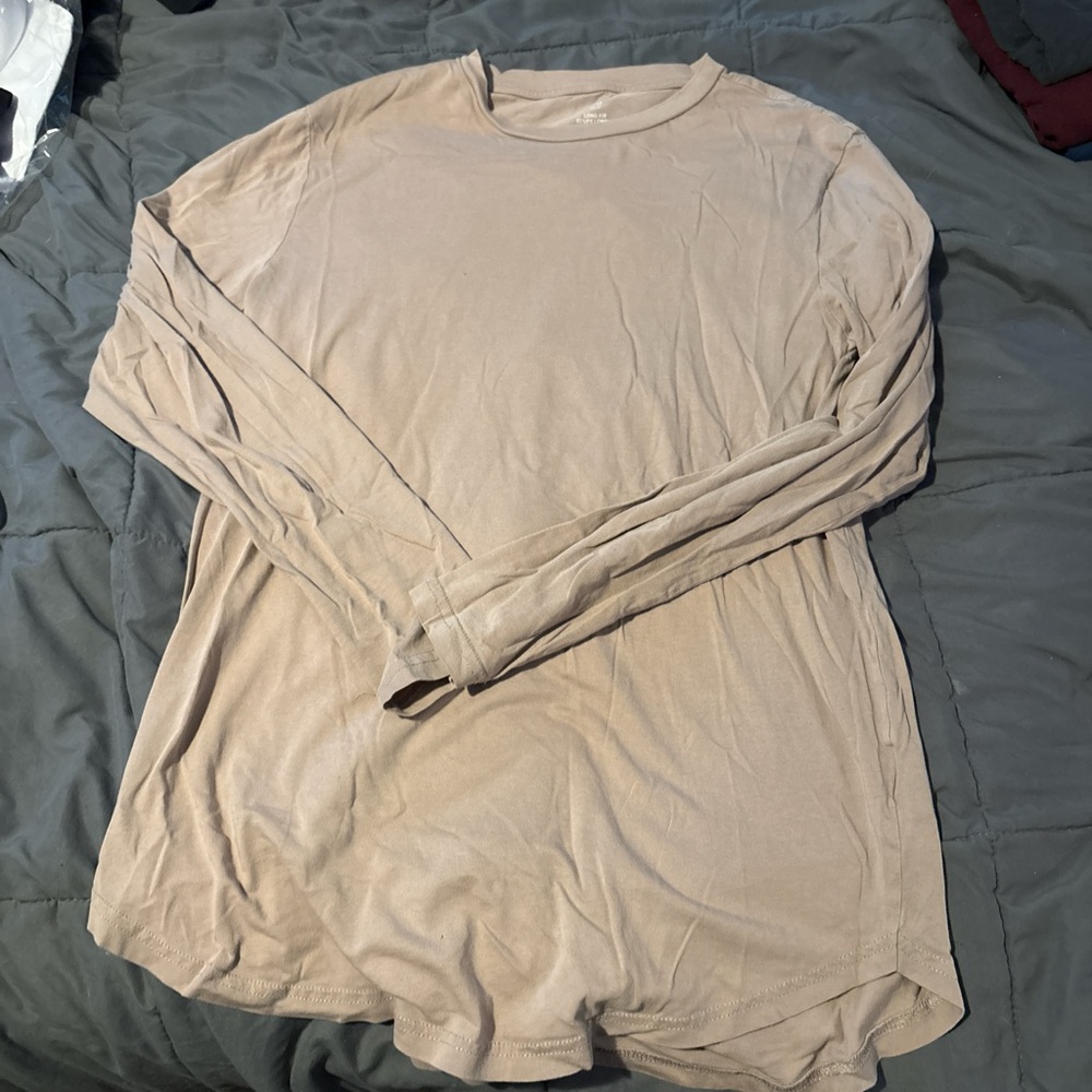 H&M Men's Long Sleeve Tee - Beige